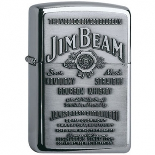 Zippo Jim Beam Label Chrome Embleem